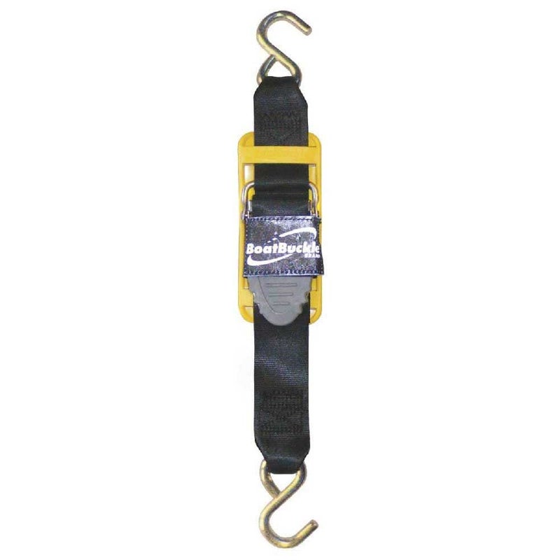 BoatBuckle Pro Series Kwik-Lok Transom Tie-Down (2-Inch x 6-Feet, Black), Pack of 2